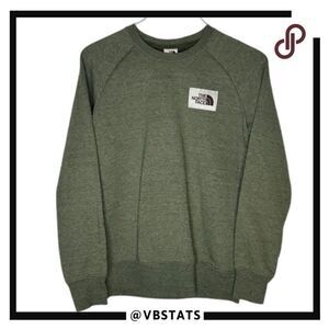 The North Face Heather Army Green Long Sleeve Sweatshirt in Size Small